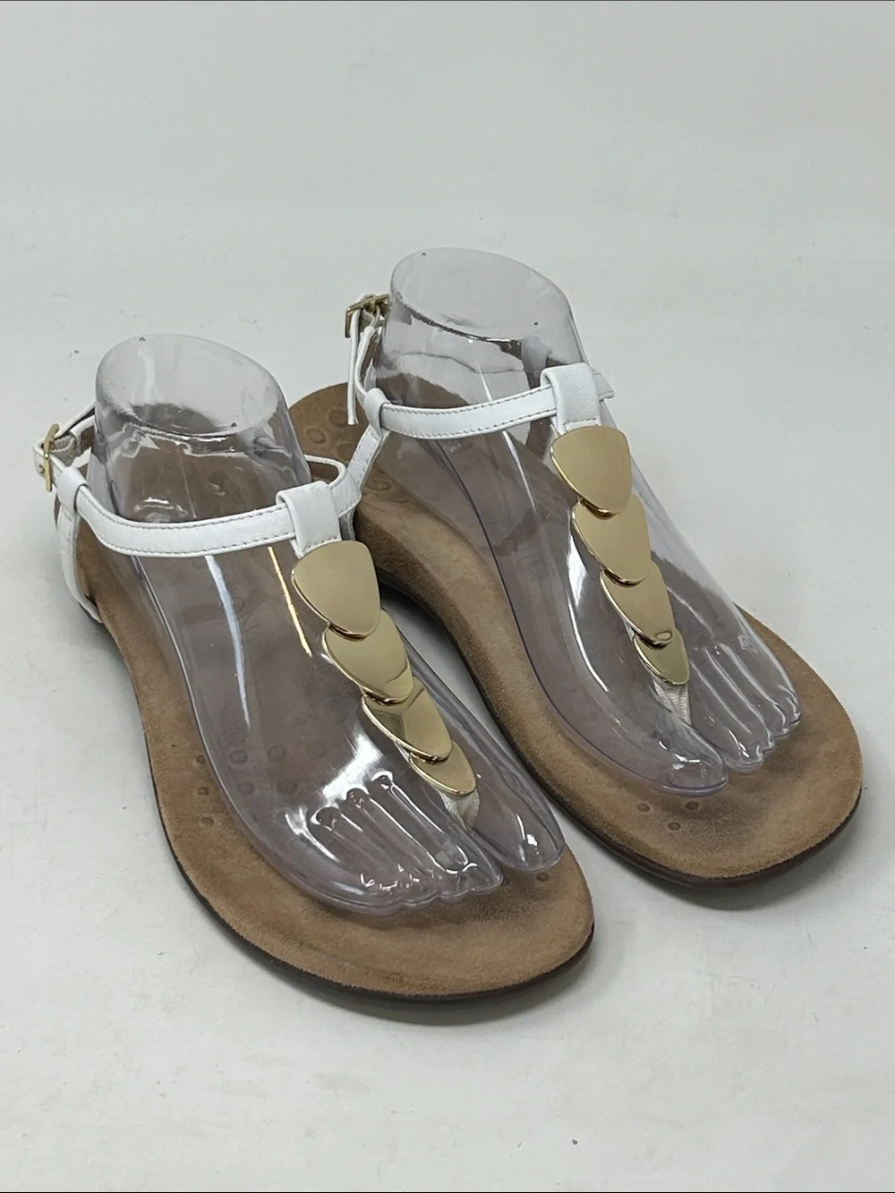Vionic Miami Strap Sandals Gold Hardware Orthotic Thong Women 9
